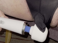 Magic Wand Tease In Black Sexy Underwear