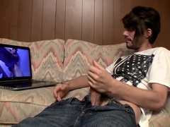 Hairy straight thug solo masturbate and cum blasts