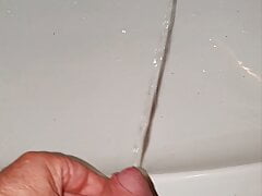 Master Ramon pisses in the sink, very hot
