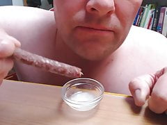 Cum on food - Salami cum dip