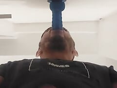 Sucking dildo while I masturbate to get all the semen out