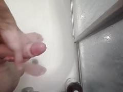 Dude Masturbates and Cums In Shower