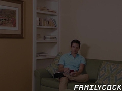 Cute stepson bare fucked hard by his daddy from behind