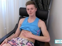 Blonde Twink Opens Up and Jacks Off