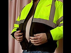 Construction Worker Shows His Belly