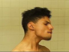 Hot blowjob and hard asshole fuck in bathroom
