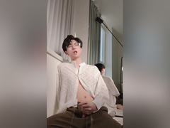Sexy Twink In Suit Swing His Cock And Cum All Over Your Face And Tongue For Money