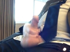 Suited Silver Fox Faps Off Solo