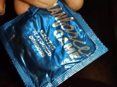 Putting on a condom and having sex with Randi