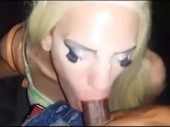 Crossdresser Amateur Blows BBC in Interracial Video