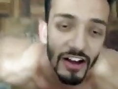 Crazy big wide cumshot in his face