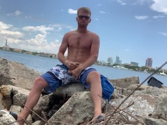 Calhoun Sawyer stroking off in Miami!