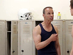 Gay anal, locker room, gay sex
