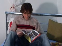 Young dude loves playing with his dong alone in bed