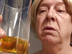 Naughty Gigi tries a chocolate milk enema
