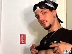 hairy youthfull boy plays with his cock and masturbates alone