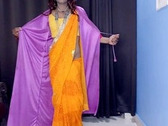 Stepmom in yellow saree, hot scene
