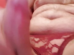 wank in thong and cum