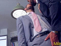 Sexy businessman pulverized by smooth youthfull partner