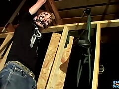 Straight Thug Dudes Hang Out For A Group Cock Stroking