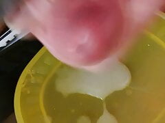 Wanking, lots of cum