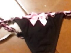 cum in black stolen thongs