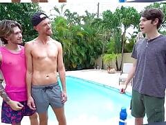 FamilyDick - Tied and Blindfolded Ryan St Michael Gets Surprise Threesome With Boyfriend And Stepson