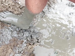 Naked muddy feet fun
