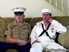 Doggy style anal with hung and horny Navy boys