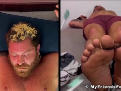 Cool Riley Mitchel kittle tantalized on soles and man-meat