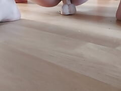 Dildo fuck and handjob