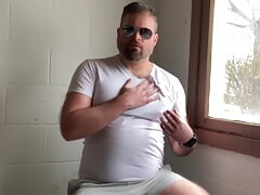 Daddy Strips Naked And Blows Huge Cumshot
