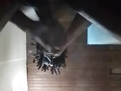 Bathroom underview cumshot