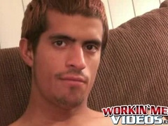 Young amateur masturbates his small cock solo and cums