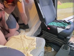 Public Truck Cruising We Flash Our Bulges And A 3-way Begins Inside