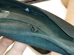 Fuck well worn stinky black ballerinas and cum on it