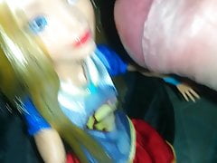 Super girl cum face doll
