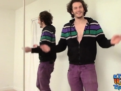 Gay-For-Pay thug Dean Inja wanks off his hefty schlong and jizzes