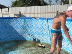 Manager suggested twunk janitor to give him a blowage and smash him right in the pool - 381