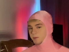 Poke Machine Nails My Face Dressed In Cock-Squeezing Lycra Suit! LOTS OF GASPING