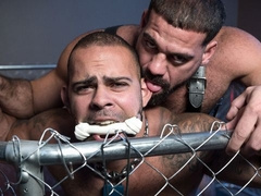 Pet play and BDSM anal with Ricky Larkin and Lorenzo Flexx