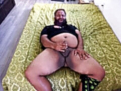 yam-sized teddy jerking off in roommates couch