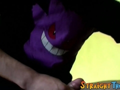 Skinny looking twink thug camping and masturbation solo