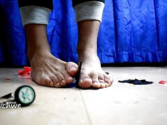 Destroying big car with toy airplane