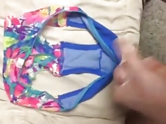 Cumshot into panties 6