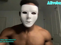 Muscle Black Man In Mask His Hot Body