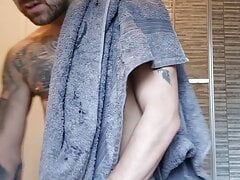 Carl cagedwarrior loves a red hot shower with his huge toys and a big treat for the fans at the end