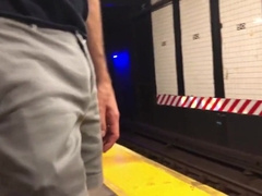Exhib And Cum In Subway Station