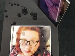 Cum tribute watching Lauren finger gag