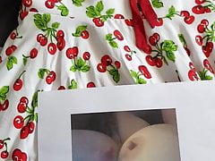 Cum tribute to my wife's and friends boobs